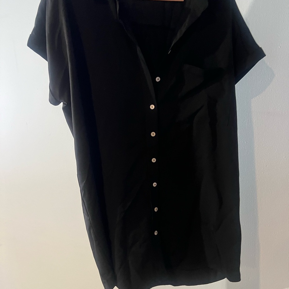 entro Black Button-Front Shirt Dress